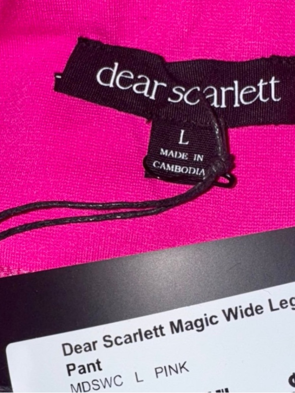 Dear Scarlett SZ L Magic Pants Vibrant Fuchsia Cropped Wide-Leg Pants NWT - Picture 5 of 5